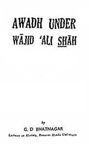 Awadh Under Wajid Ali Shah